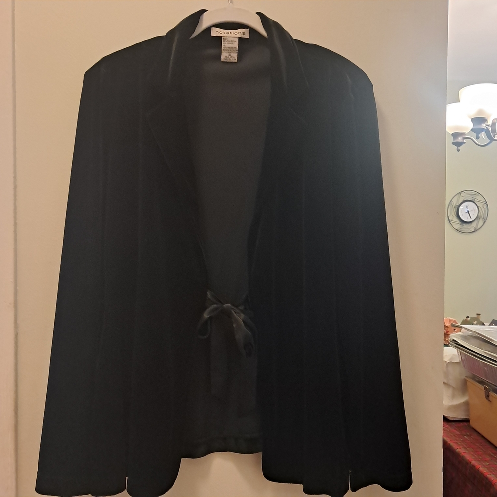 Notations Elegant Black Velvet Women's Jacket Size XL Like New